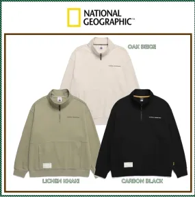 NATIONAL GEOGRAPHIC  |Unisex Street Style Plain Oversized Logo