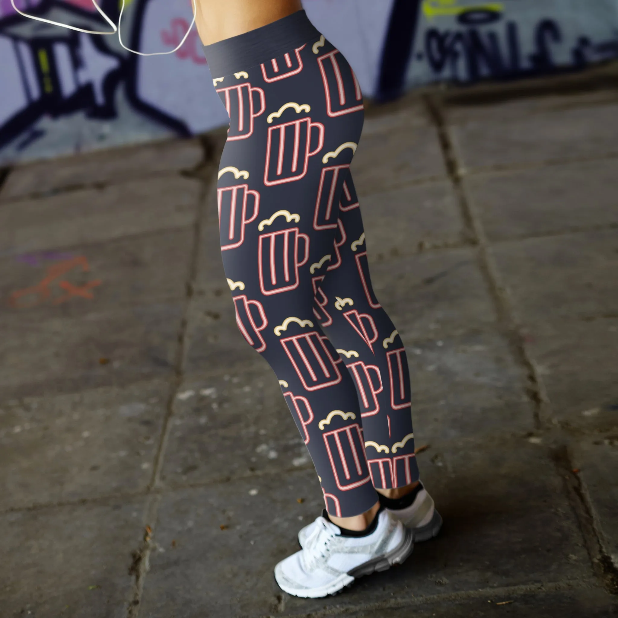 Neon Light Beer Mug Leggings