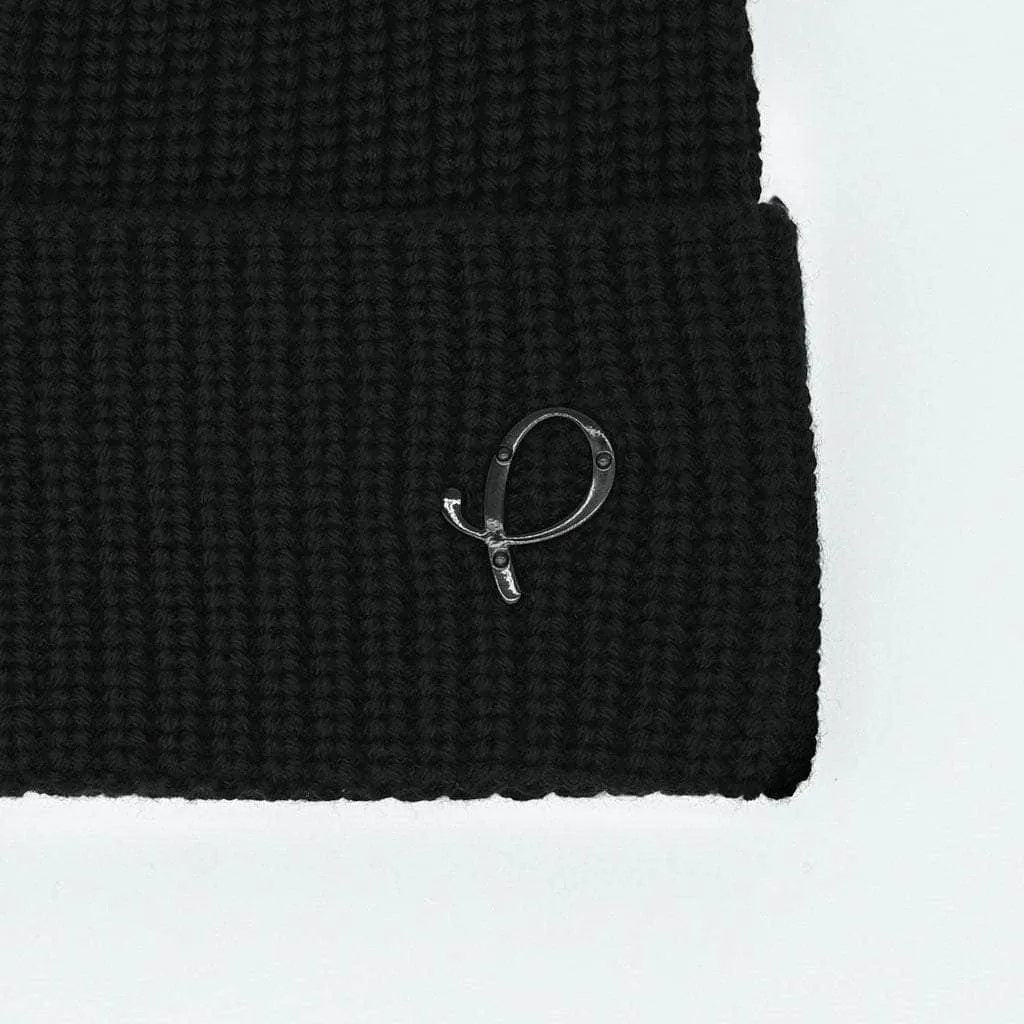 P Logo Beanie Black