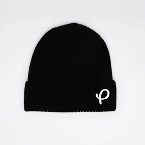 P Stitched Logo Beanie Black