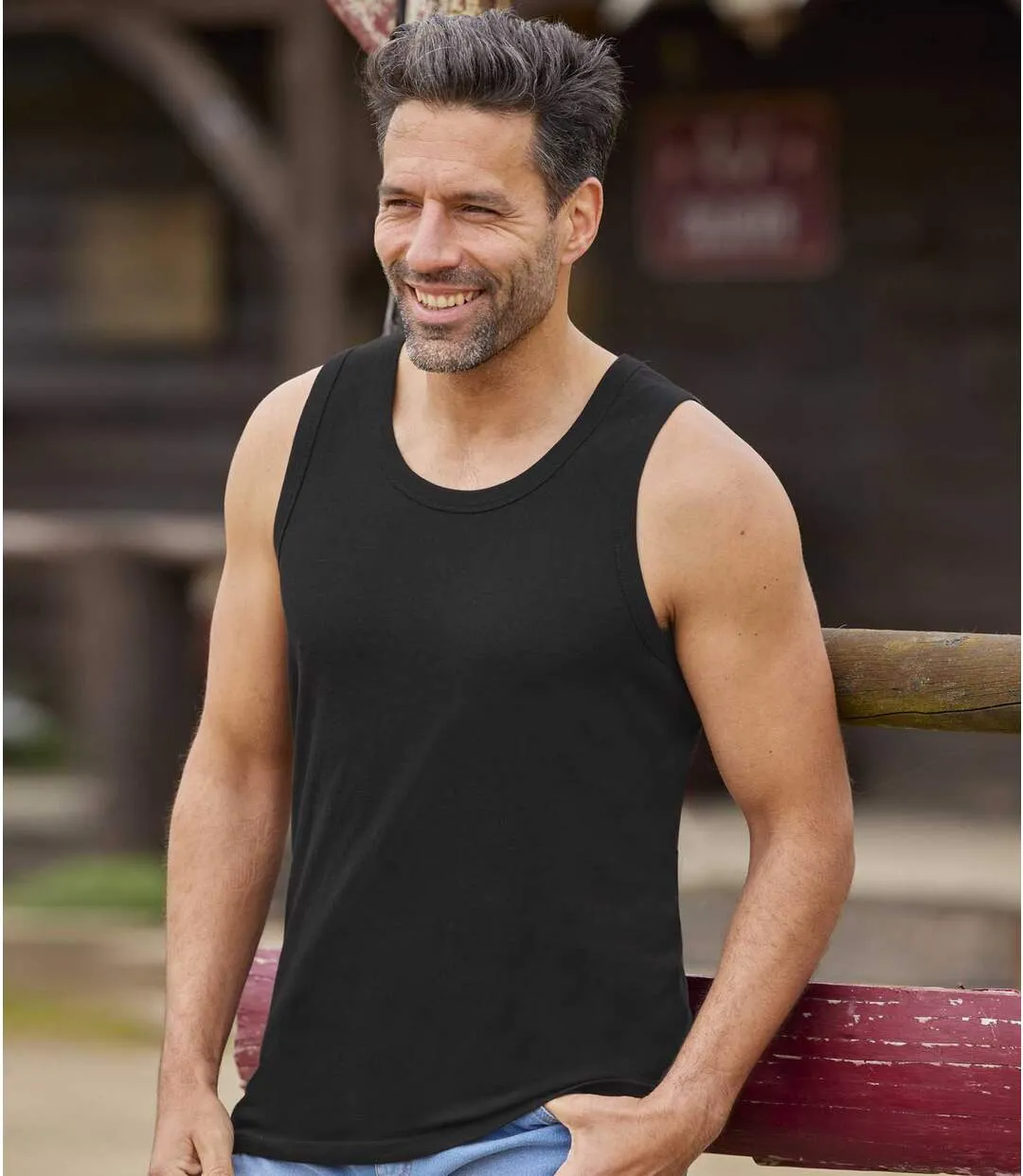 Pack of 4 Men's Essential Vests - Black Grey Blue White