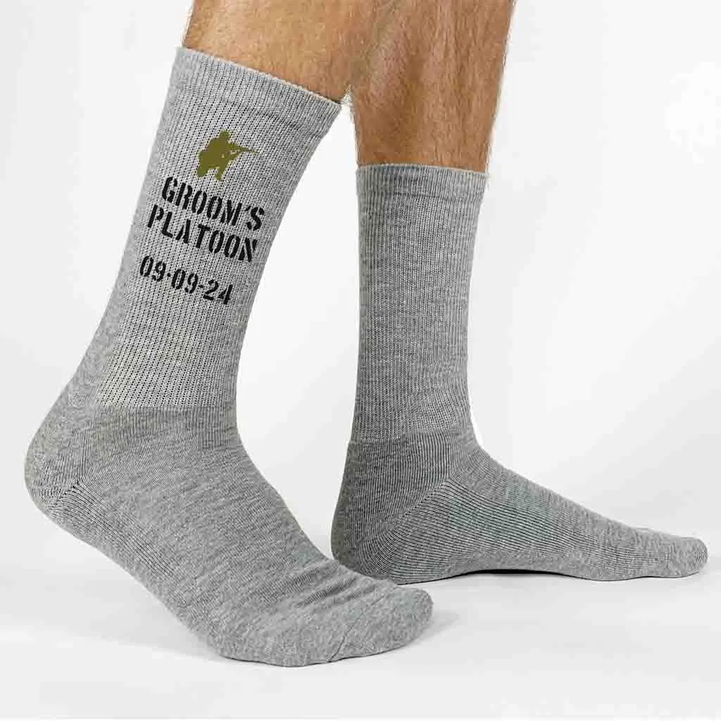 Personalized Wedding Socks for the Groom's Platoon