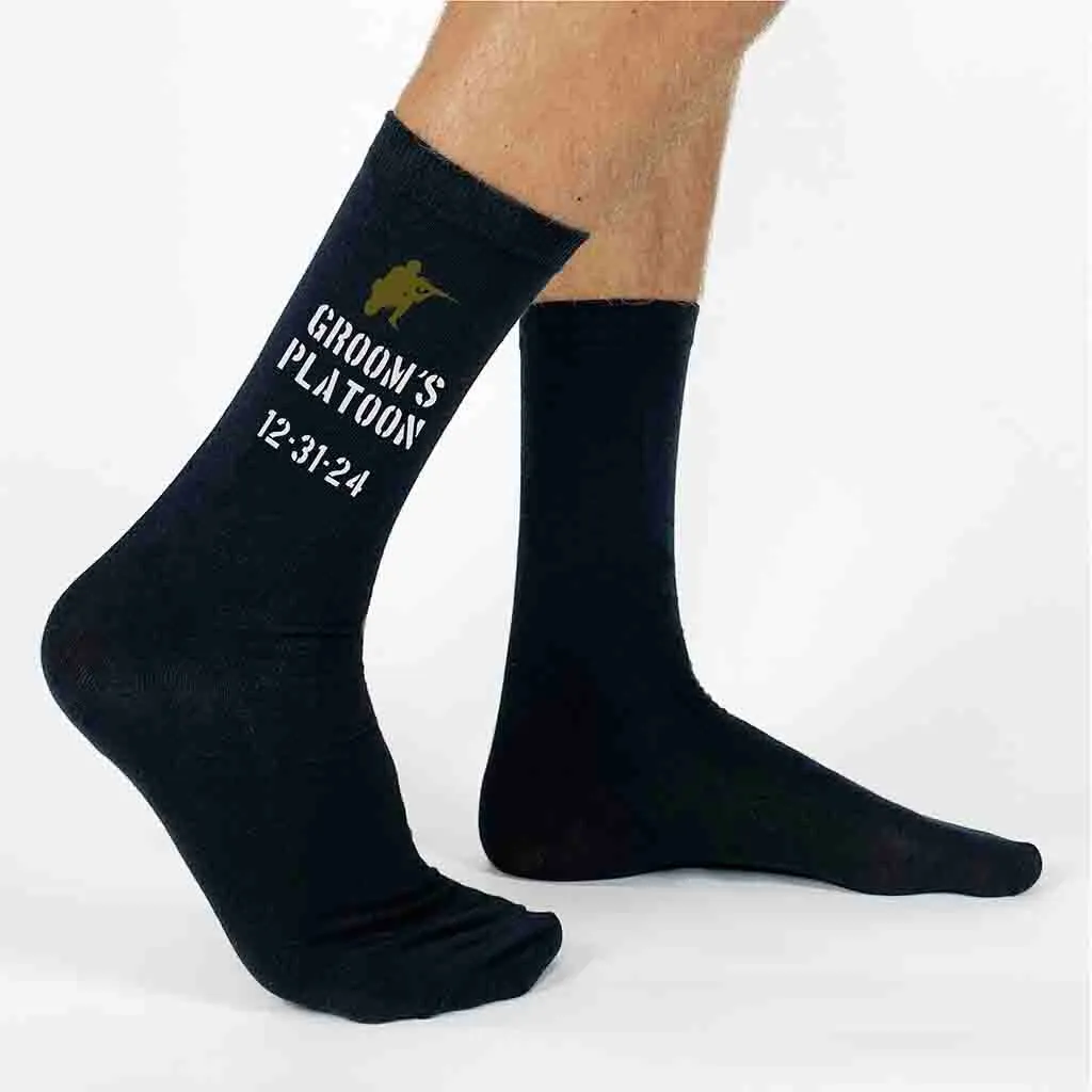 Personalized Wedding Socks for the Groom's Platoon