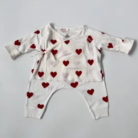 Petit Bateau Heart Print Set: 6 Months