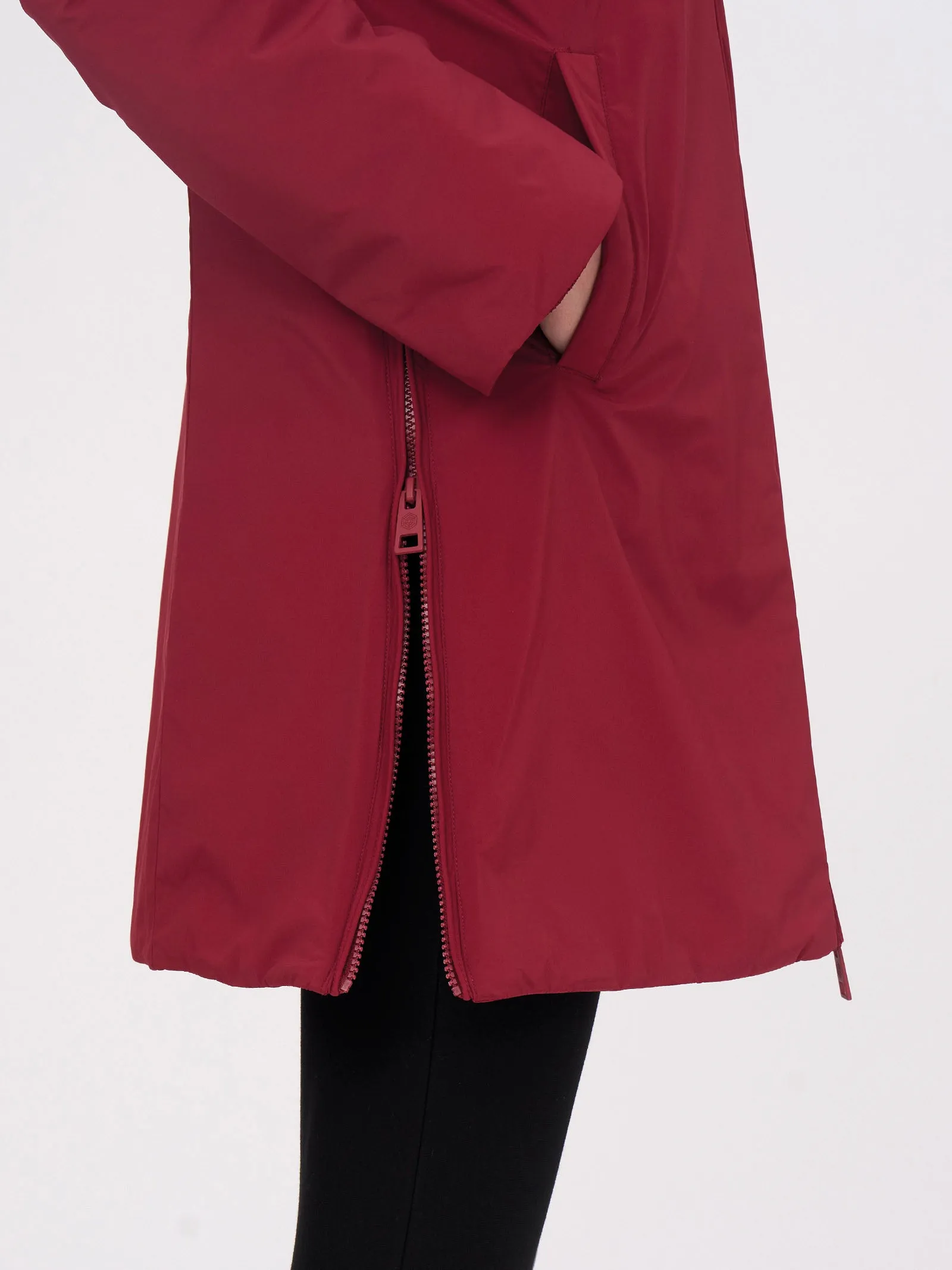 Piumerino - Cappotto imbottito in lana con cappuccio - Tibetan Red