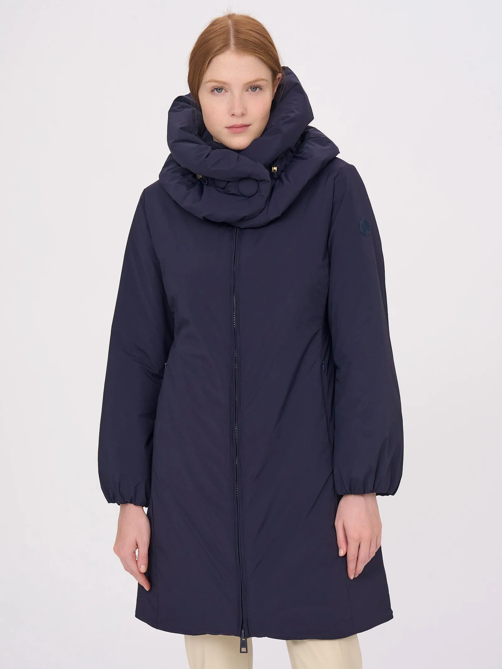 Piumerino Cappotto imbottito in lana con collo alto - Navy