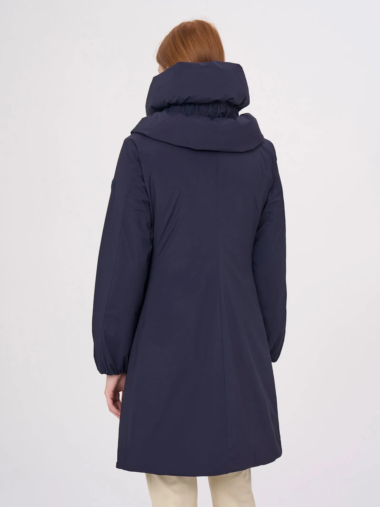 Piumerino Cappotto imbottito in lana con collo alto - Navy