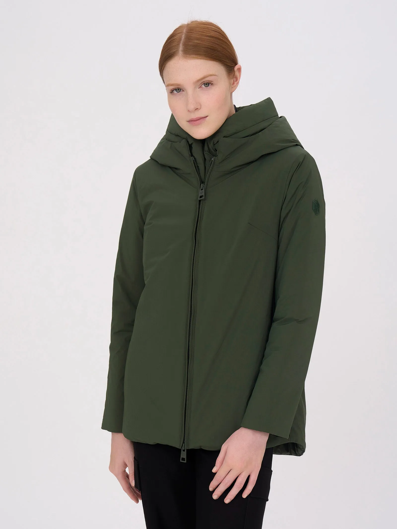 Piumerino - Parka imbottito in lana con cappuccio - Kombu Green