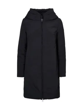 Piumerino - Parka lungo imbottito in lana con cappuccio - Nero