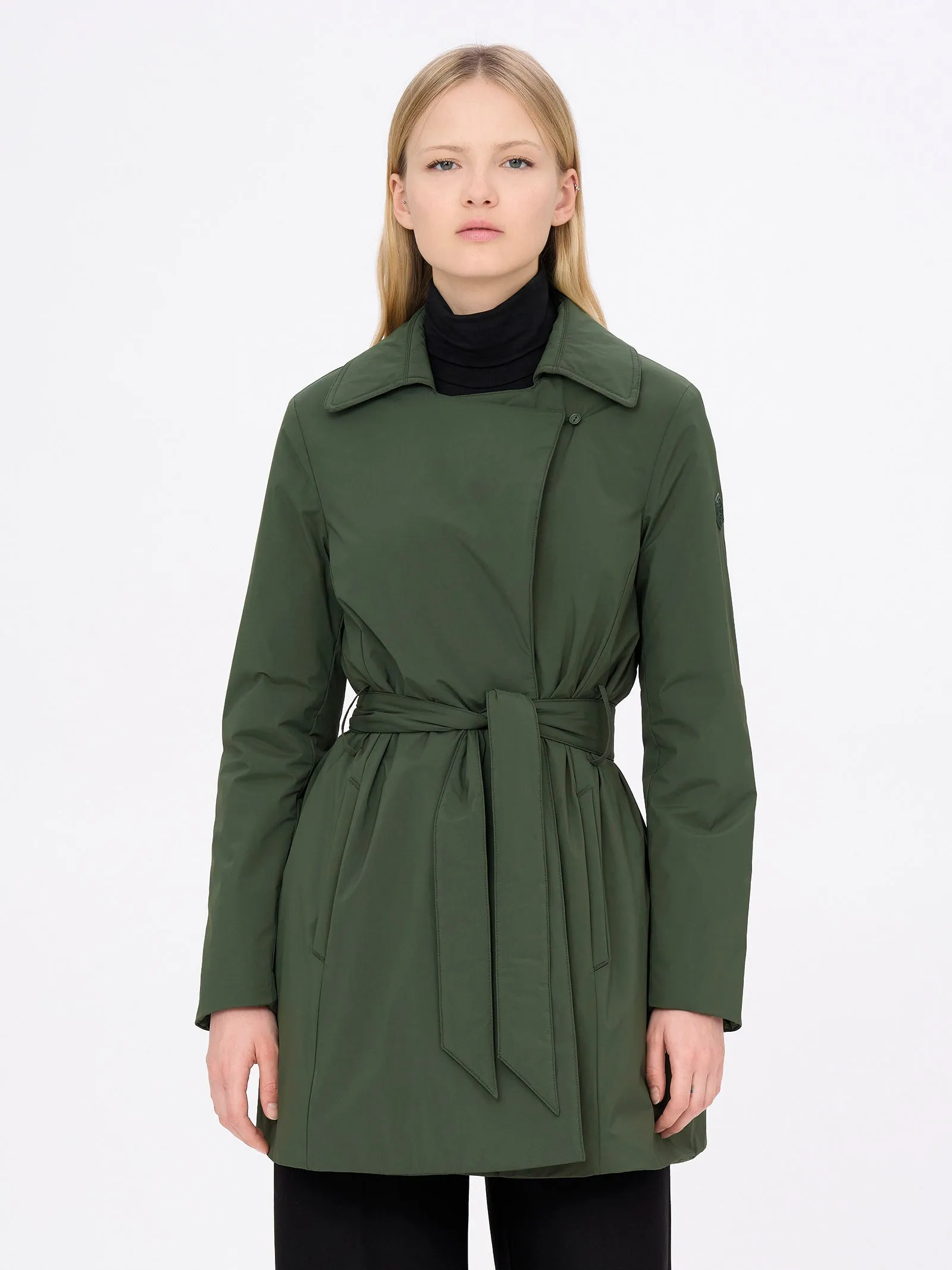 Piumerino - Trench imbottito in lana - Kombu Green