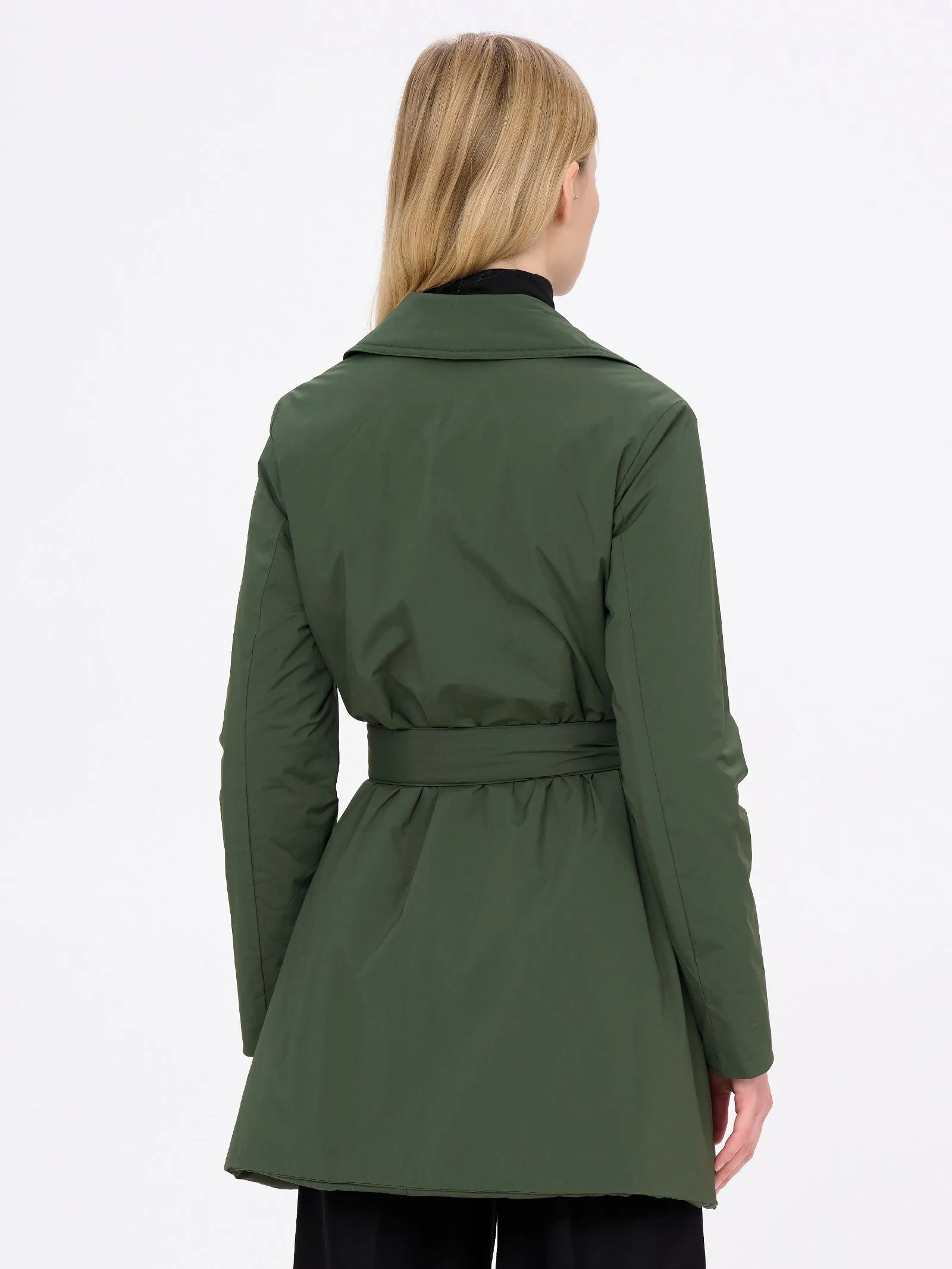 Piumerino - Trench imbottito in lana - Kombu Green