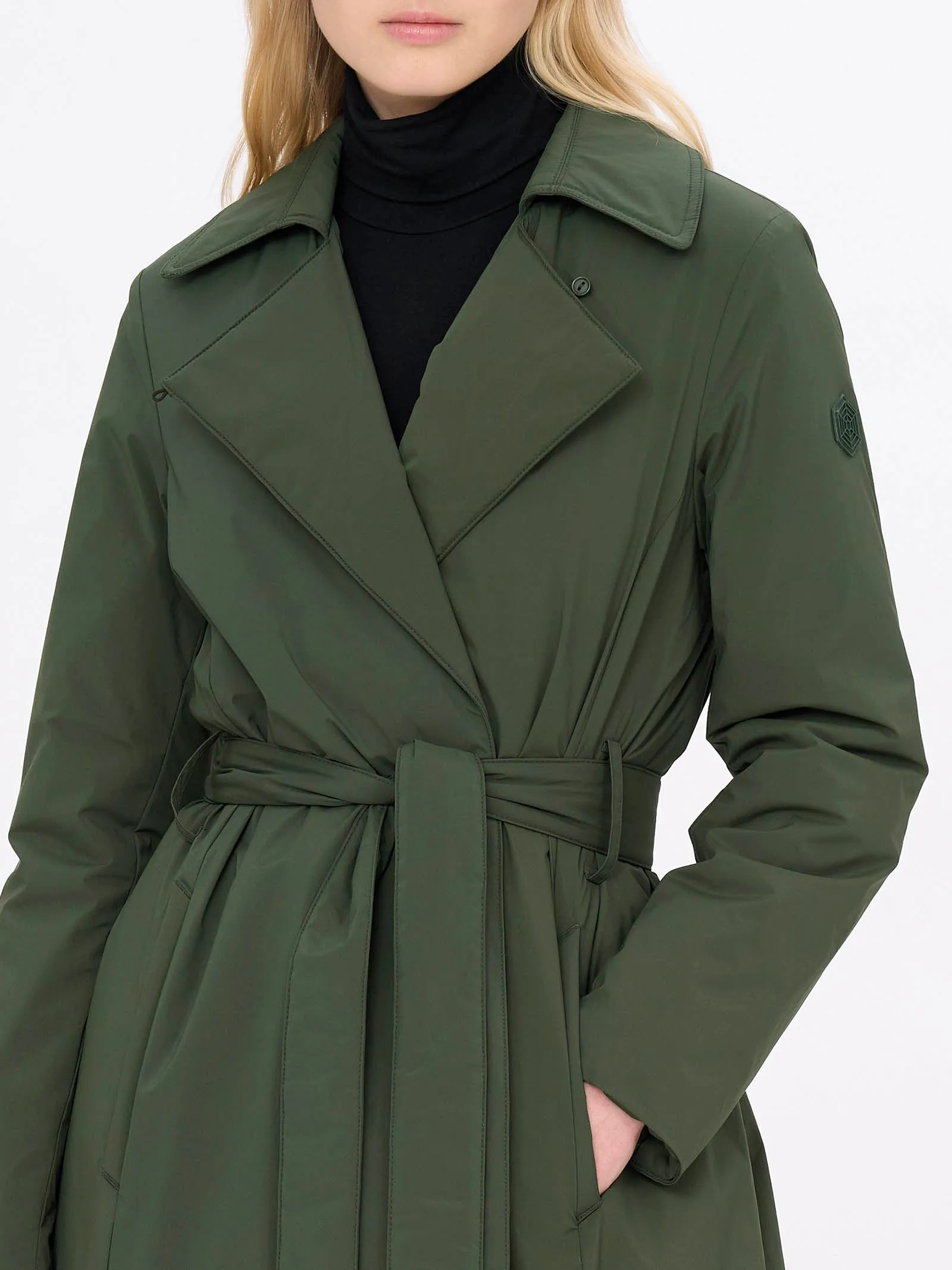 Piumerino - Trench imbottito in lana - Kombu Green