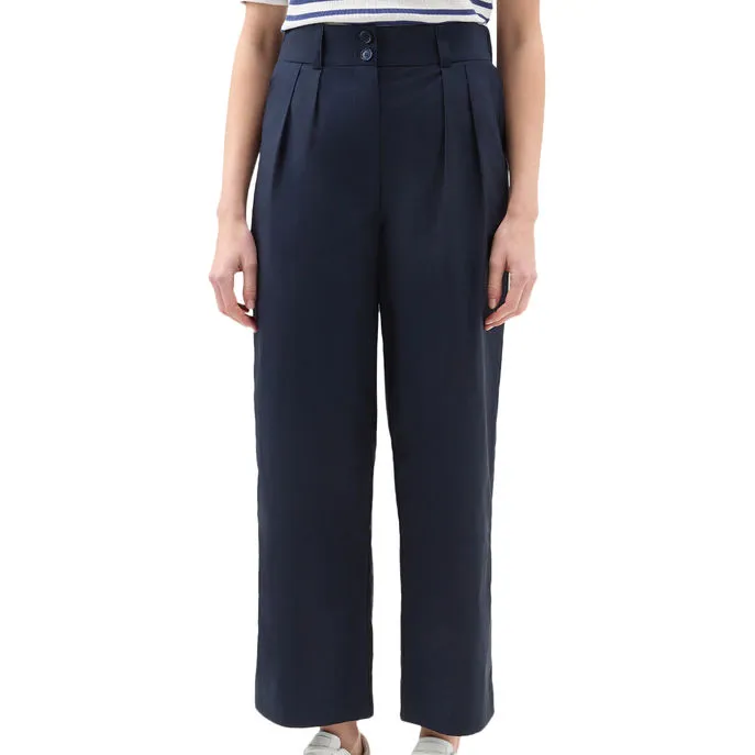 POPELINE PANTS Woman Melton Blue