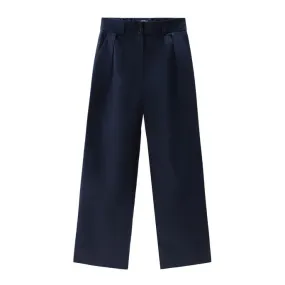 POPELINE PANTS Woman Melton Blue