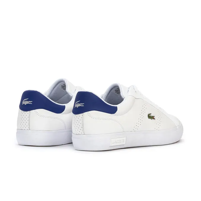 POWER COURT 2.0 LEATHER SNEAKERS Man White Blue