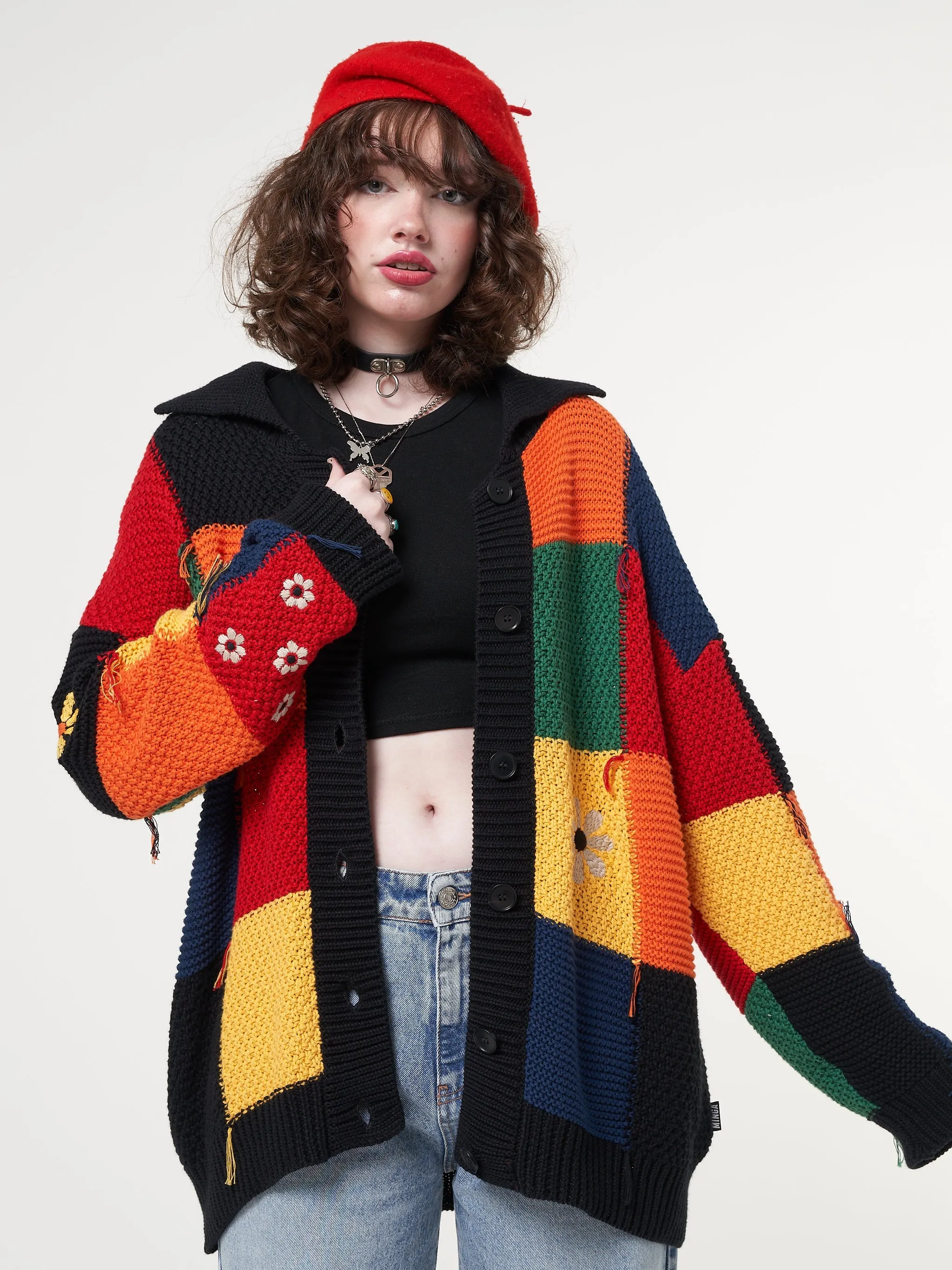 Rainbow Patchwork Cardigan