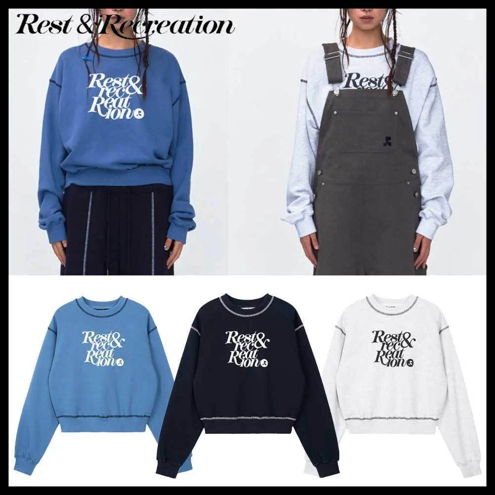 Rest & Recreation  |Crew Neck Street Style Long Sleeves Plain Cotton Oversized