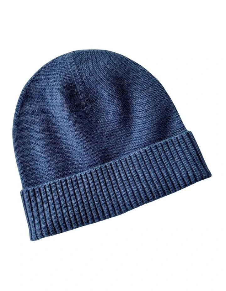 Saga Cashmere Beanie in Indigo