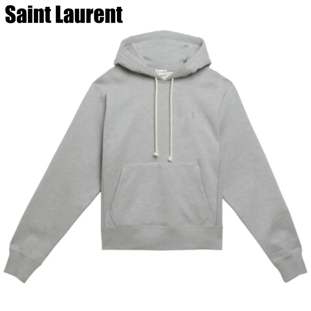 Saint Laurent  |Unisex Sweat Street Style Long Sleeves Cotton Oversized Logo