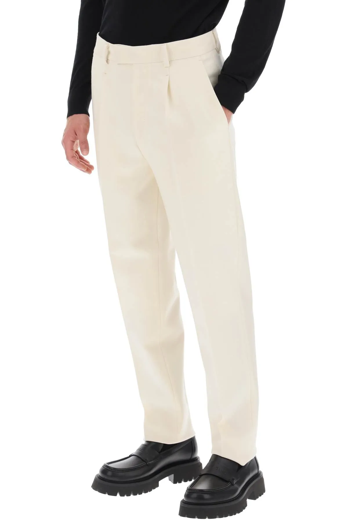 Single Pleat Wool Trousers