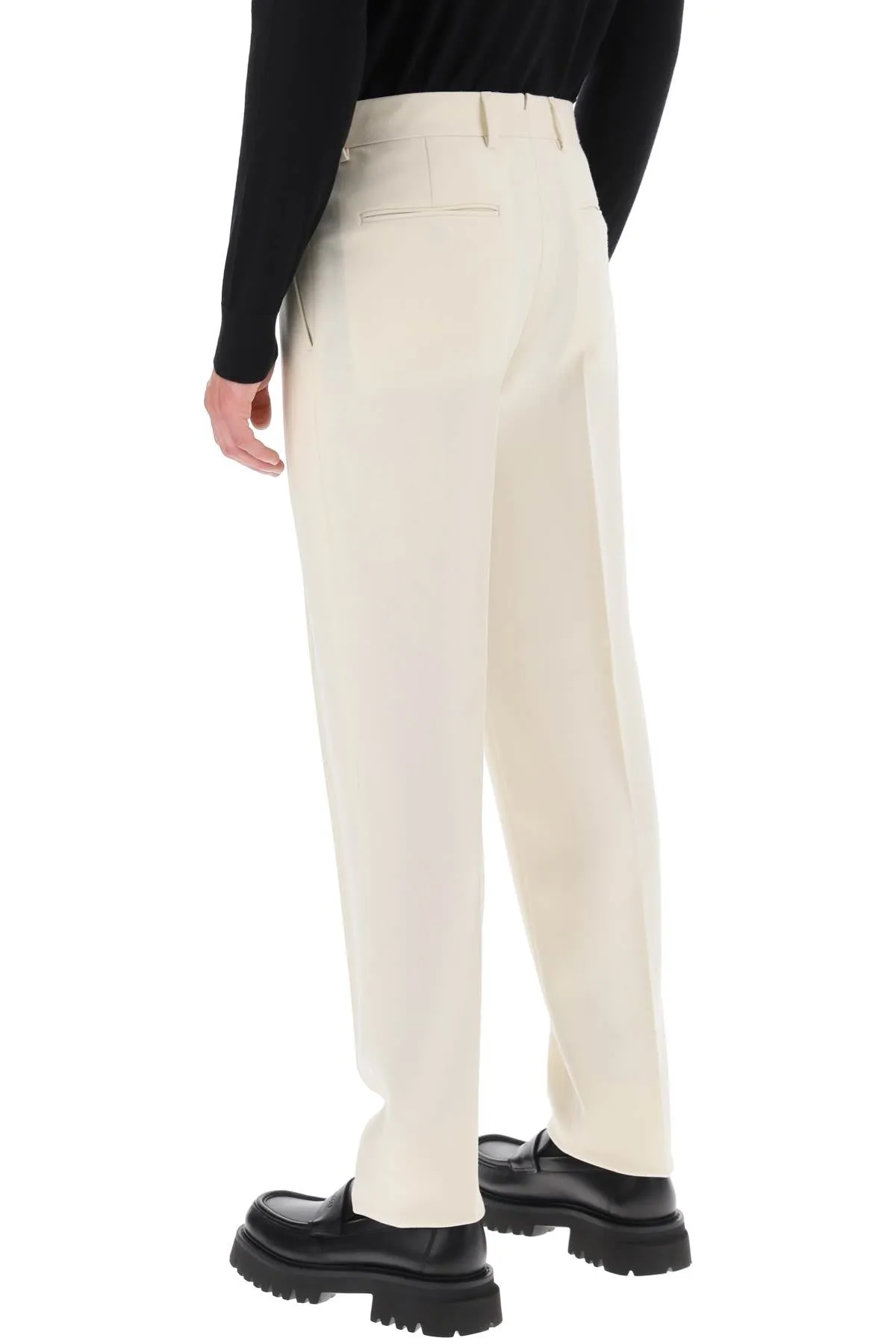 Single Pleat Wool Trousers