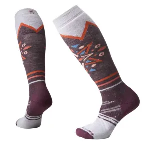 Smartwool Ski Full Cushion Mountain Snowflake Pattern Over The Calf Socks Bordeaux SW001858-590 (Women's)