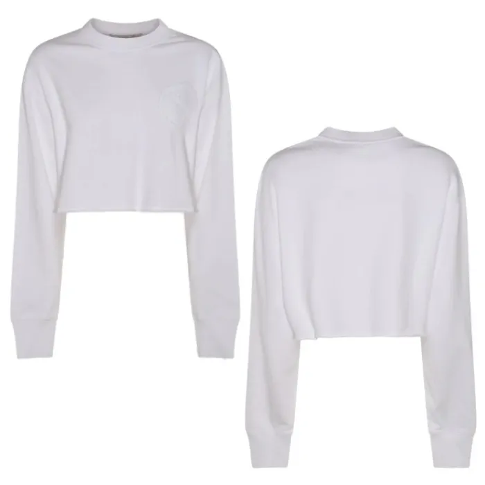 Stella McCartney  |Crew Neck Street Style Long Sleeves Plain Cotton Logo