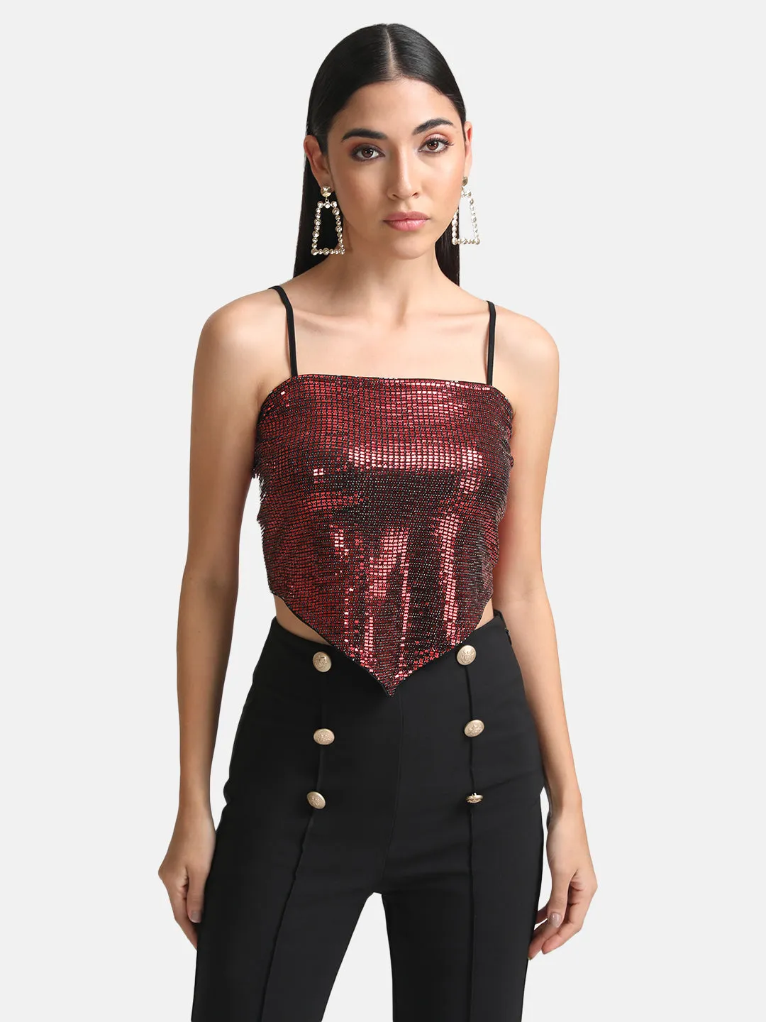 Stickon Sequin Scarf Top