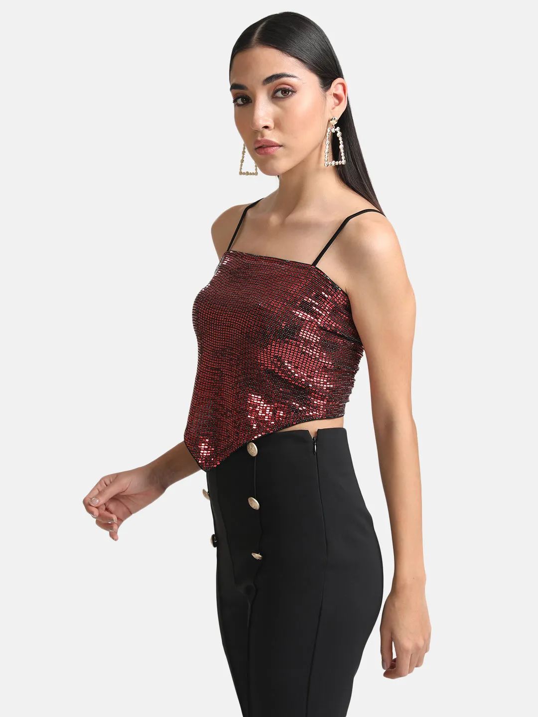 Stickon Sequin Scarf Top