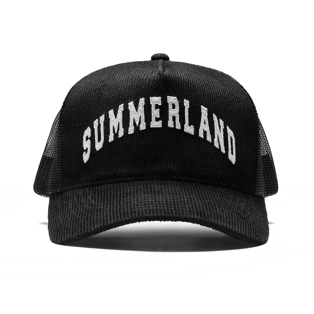 Summerland Corduroy Trucker Hat - Black