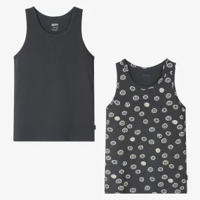 Teen Boys Grey Cotton Vests (2 Pack)