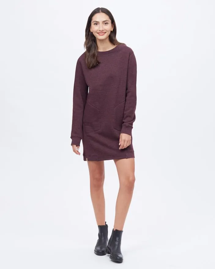 Tentree Fleece Crew Dress in Mulberry Heather