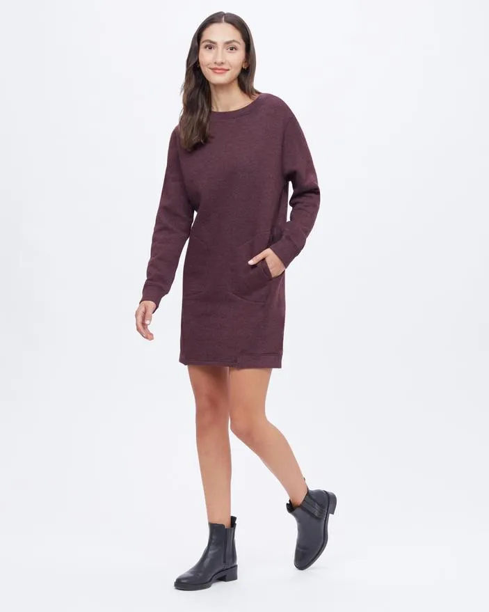 Tentree Fleece Crew Dress in Mulberry Heather