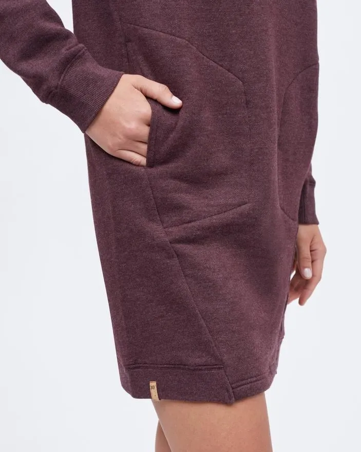 Tentree Fleece Crew Dress in Mulberry Heather