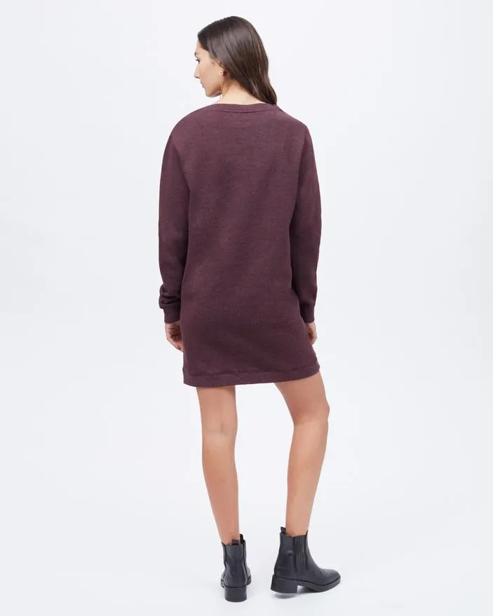 Tentree Fleece Crew Dress in Mulberry Heather