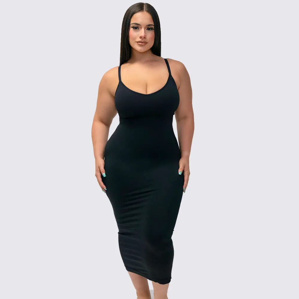 The Shapewear Dress V-Neck Midi