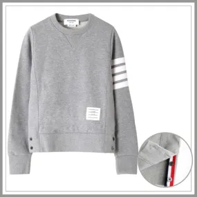 THOM BROWNE  |Crew Neck Street Style Long Sleeves Plain Cotton Logo