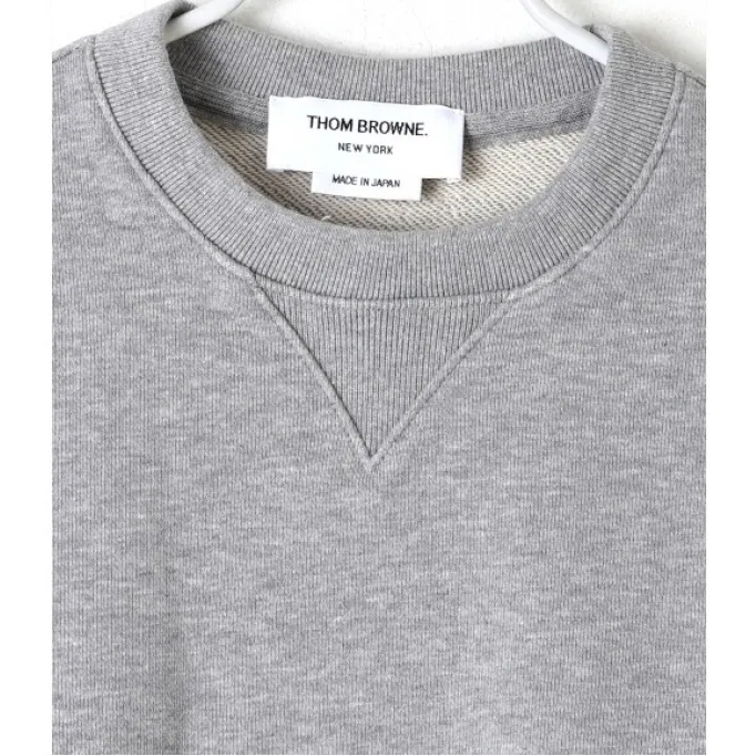 THOM BROWNE  |Crew Neck Street Style Long Sleeves Plain Cotton Logo