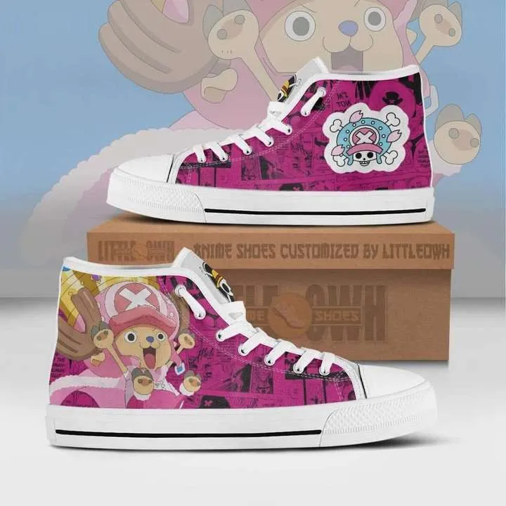 Tony Tony Chopper High Top Shoes One Piece Anime Canvas Converse Snakers