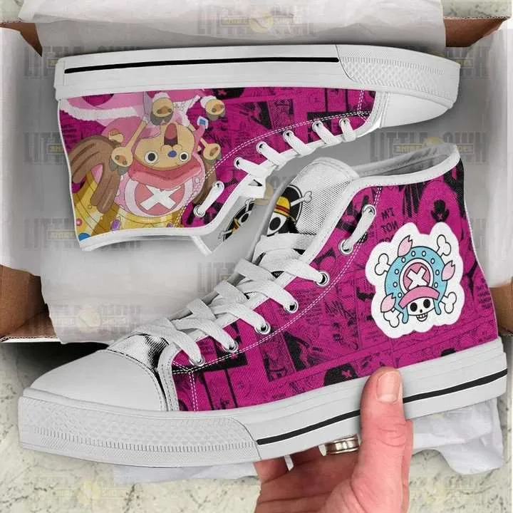 Tony Tony Chopper High Top Shoes One Piece Anime Canvas Converse Snakers