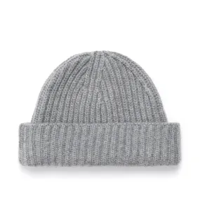 Trunk Ribbed Cashmere Beanie: Grey