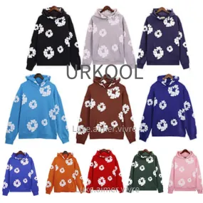 URKOOL  |Flower Patterns Unisex Street Style Bi-color Cotton