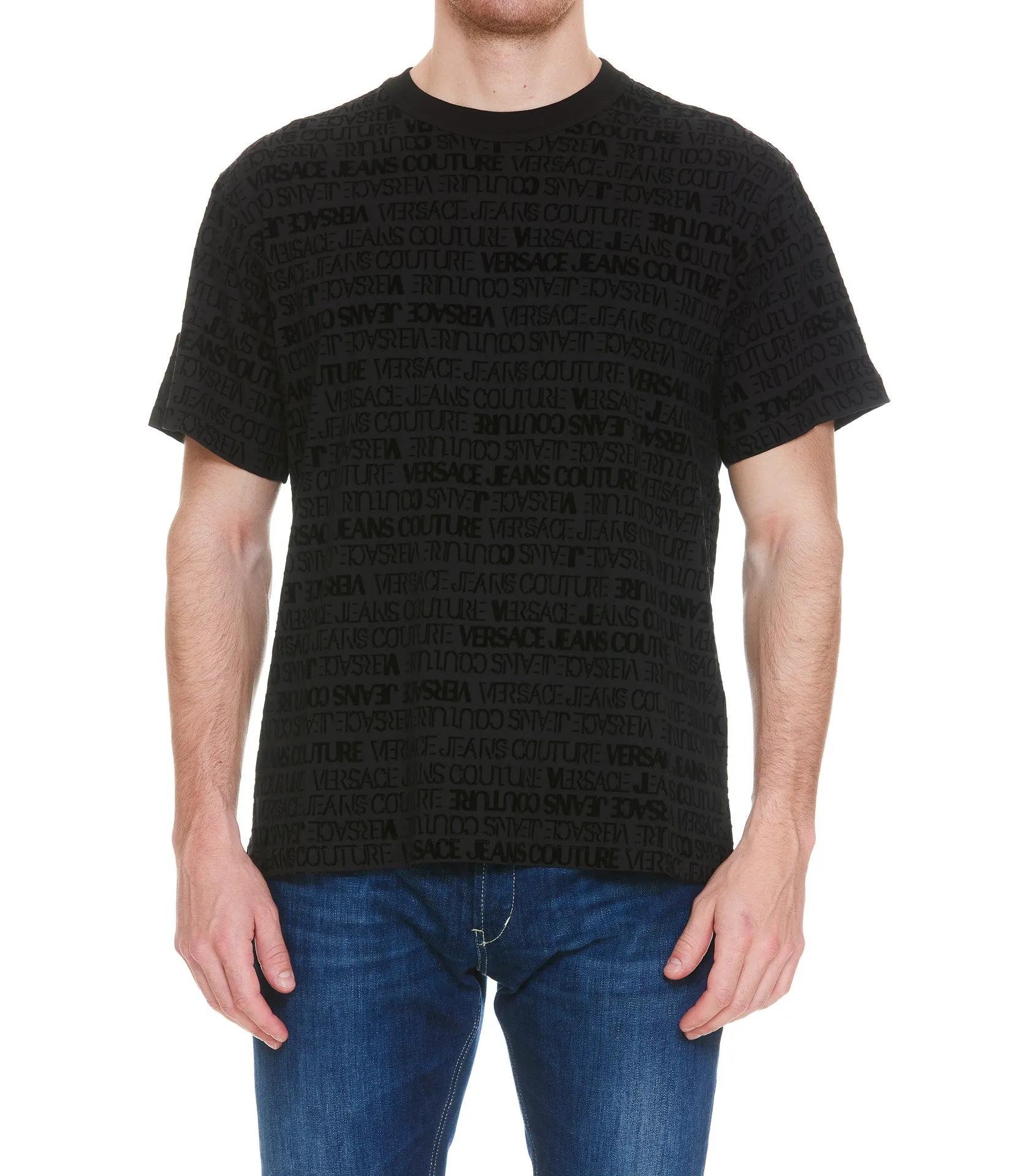 Versace Jeans Couture Flock Printed Crewneck T-Shirt