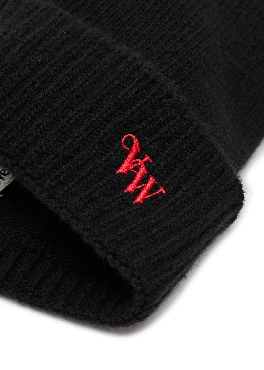 VIVIENNE WESTWOOD Logo-embroidered cashmere beanie -                         -                     -                