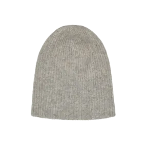 White + Warren Cashmere Plush Rib Beanie, Grey Heather