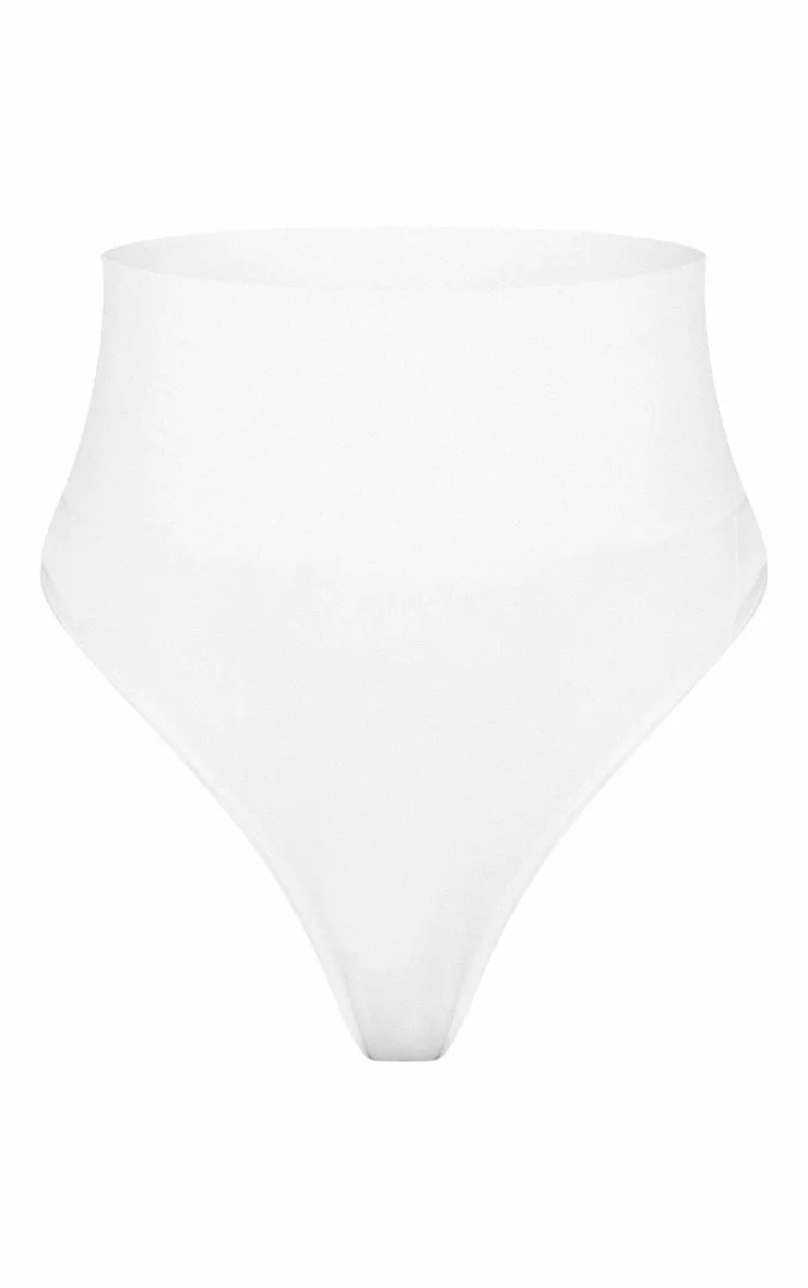 White Shapewear High Waisted Control Thong