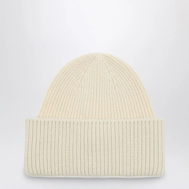 White wool and cashmere beanie