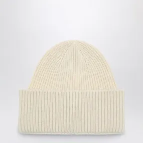 White wool and cashmere beanie