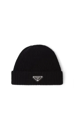 Wool and Cashmere Beanie - Black